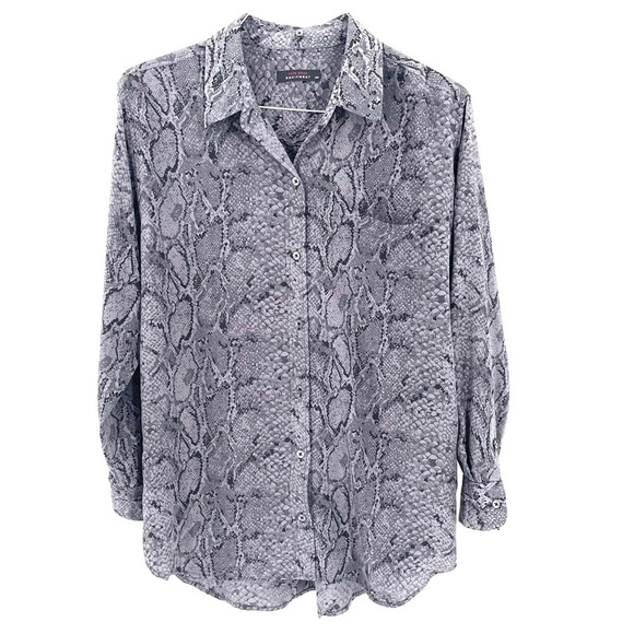 EQUIPMENT FEMME Kate Moss Daddy Python Print 100% Silk Button Down Blouse - Picture 3 of 8